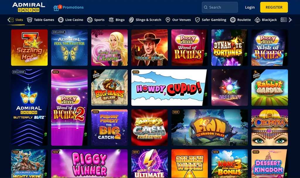 admiral casino slots selection 1
