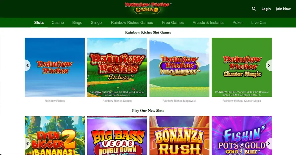 rainbow riches casino slots screen 1