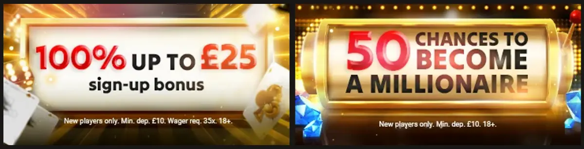 Visual of Mega Riches UK welcome bonus promotion