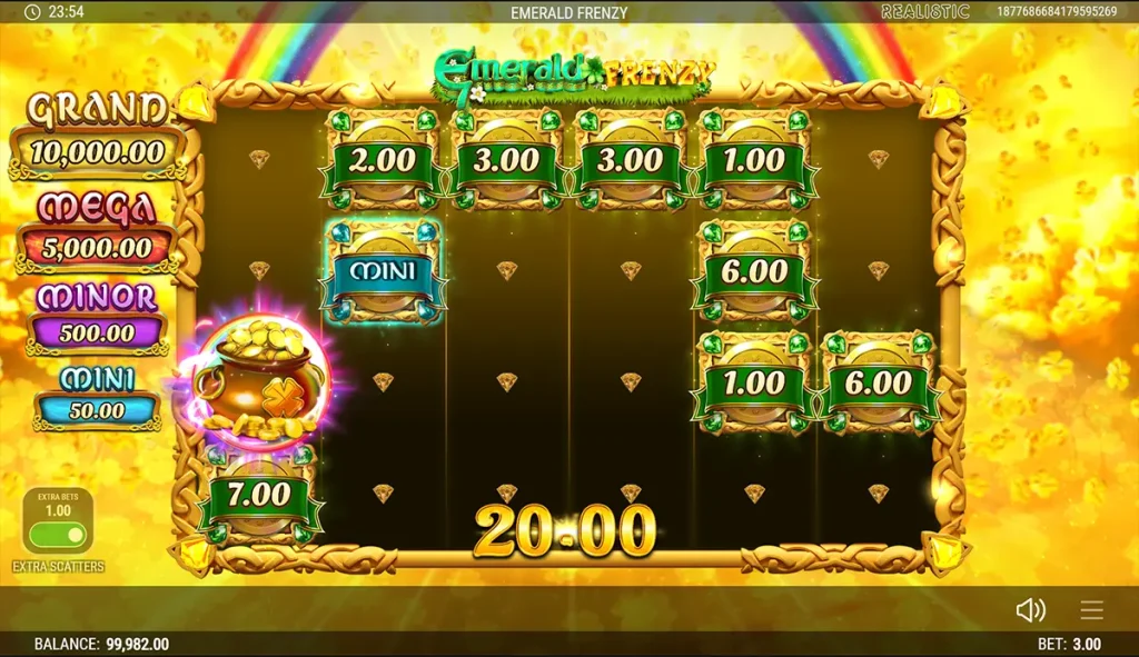 emerald frenzy realistic frenzy bonus reels 1